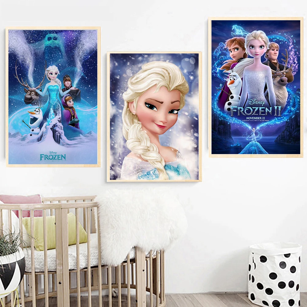 Mergaičių Kambario Sienų Dekoras Disney Sušaldyti 2 Filmo Plakatas Drobės Tapybos Sienos Menas Spausdinti Nuotrauką Gyvenimo Princesė Kambarys Namo Apdaila