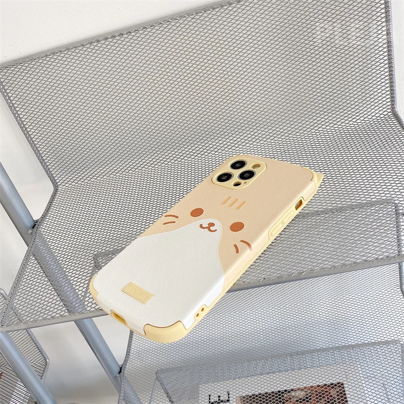 Mielas 3D Kačių Ausų Telefono dėklas Skirtas iPhone 12 mini Pro 11 Max SE 2020 X XR XS Max 7 8 Plius Silikono Oda Galinį Dangtelį Animacinių filmų Atvejais
