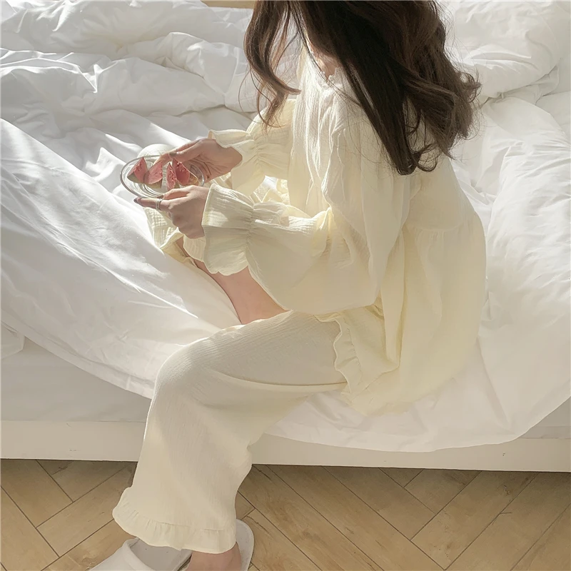 Mielas pižama nustatyti moterų sleepwear medvilnės, patogiai namuose kostiumas puloveriai pižamos ziajać 2 dalių komplektas homewear drabužius Y329