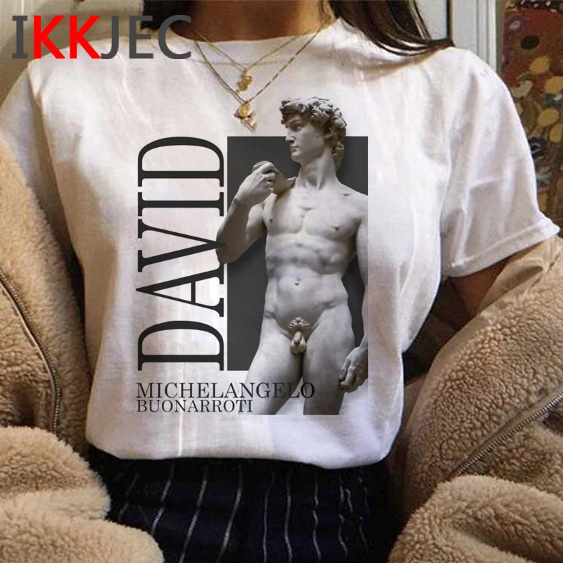 Mikelandželas Estetinės t-shirt viršuje tees moterų plius dydis harajuku japonijos grunge tumblr drabužių estetikos