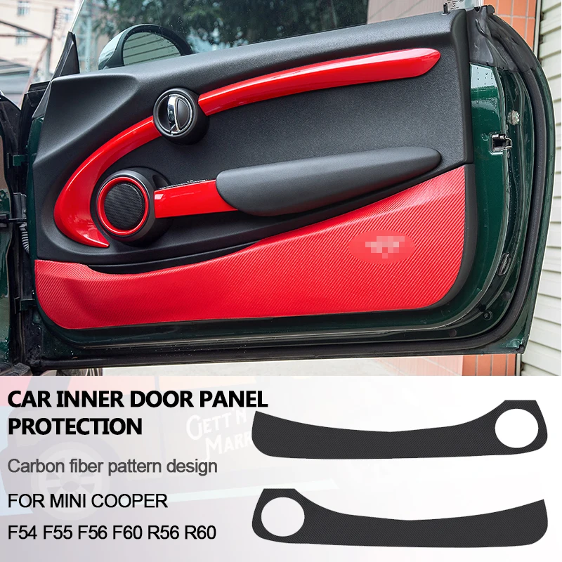 Mini Cooper R56 S R60 F54 F55 F56 F60 Accessories Anglies Pluošto Lipdukas Automobilių Vidinės Durų Apdailos Apsaugos Anti Kick Kino Lipdukas