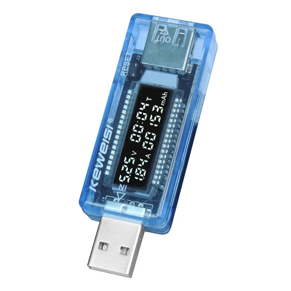 Mini Nešiojamas 0.91 colių LCD Ekranas USB Įkroviklio Talpa Elektros Srovės Įtampos Detektorius Testeris Multimetras