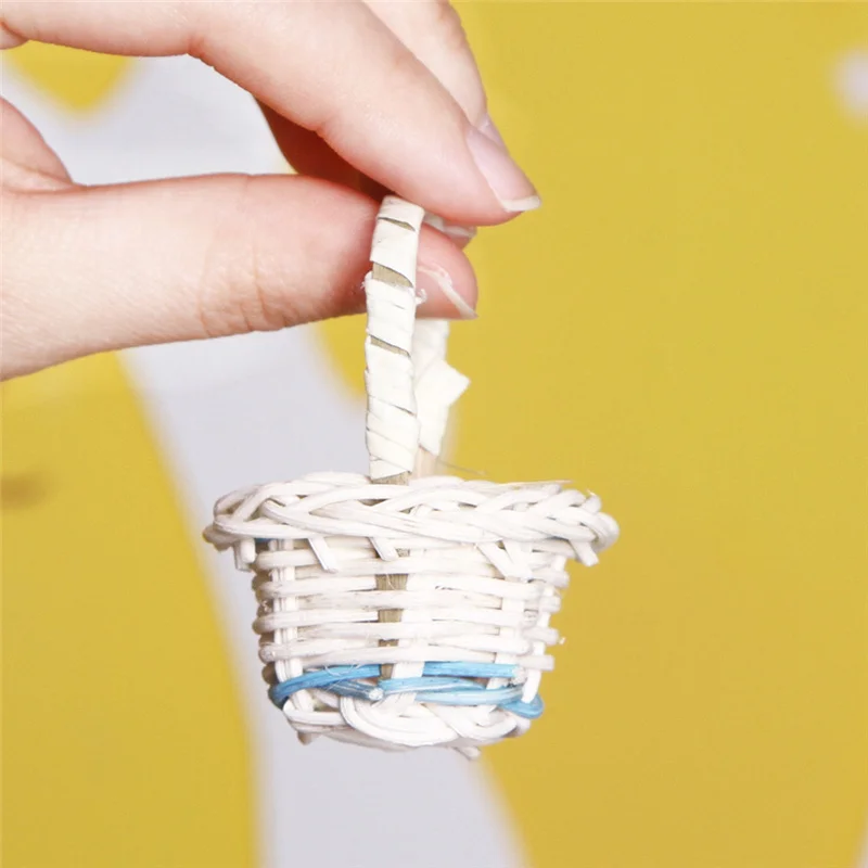 Mini Plastiko Audimo Krepšelį Amatų Dekoro Imituoti Vaisių Rotango Laikymo Dėžutė Arbatai Iškylą Krepšelį Rankų darbo Organizatorius