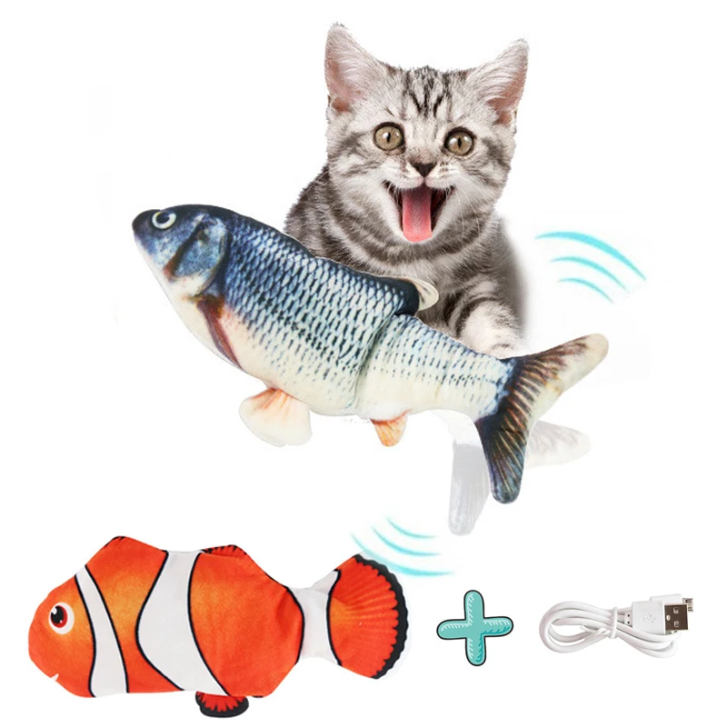 Minkštas Pet Elektroninių Žuvų Žaislas, Šokių Floppy Žuvų Žaislas, USB Įkrovimo Katės Kramtymo Žaislais, Modeliavimo Katė Elektroninis Žaislas 