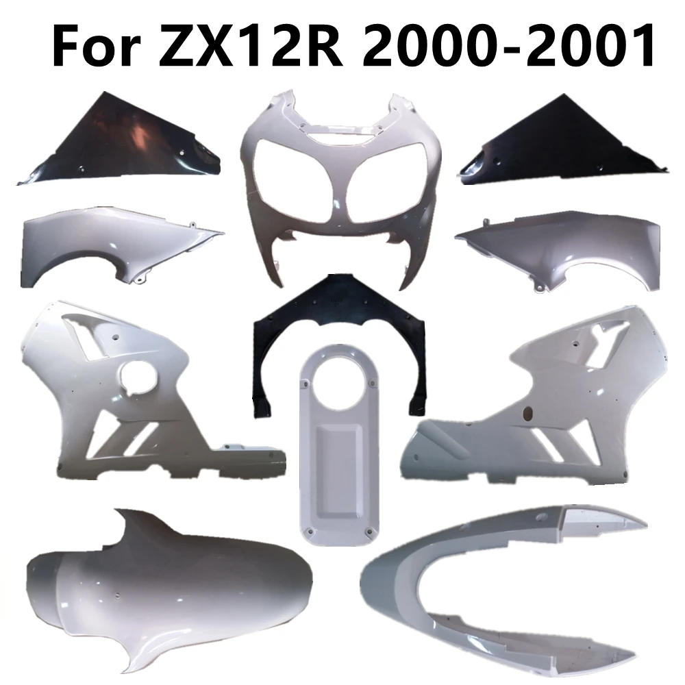 Motociklo Unpainted Lauktuvės Komponentai, ZX12R 12R 2000-2001 00-01 Kėbulo, variklio Apdanga ABS Plastiko Dalių Pakuotėje Kairę ir į Dešinę