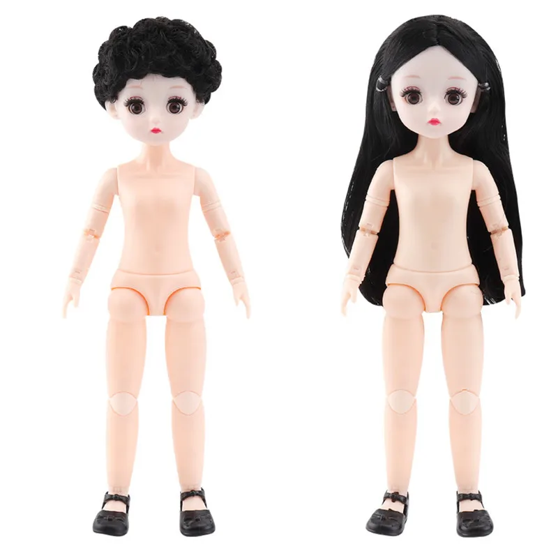 Nauja 30cm Nuogas Kūdikis BJD Doll 1/6 23 Kilnojamojo Sąnarių 4D Mirksėti ir Makiažo Mados Cute Lėlės Multi-bendras Kūno Lėlės Žaislą Dovanų