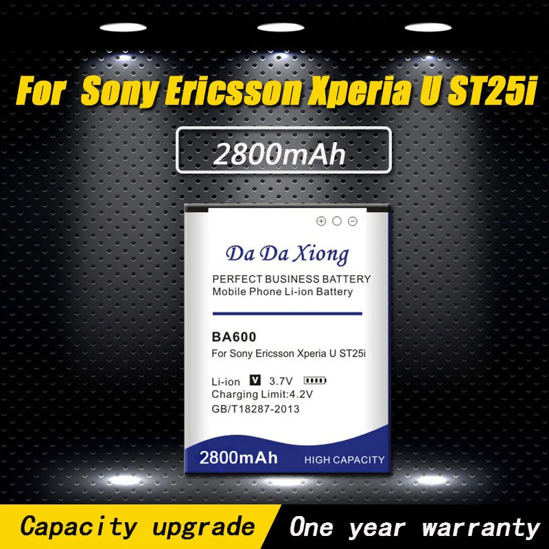 Naujas Aukštos kokybės 2800mAh BA600 Li-ion Telefono Akumuliatoriaus naudojimo Sony Ericsson Xperia ST25i ST25C Telefonas +Nemokamas pristatymas