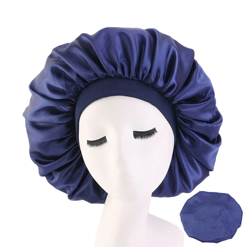 Naujas Fshion Moterų Atlasas Nakties Miego Cap Plaukų Variklio Dangčio Skrybėlę Šilko Galvos Dangtelis, Platus Elastinės Juostos