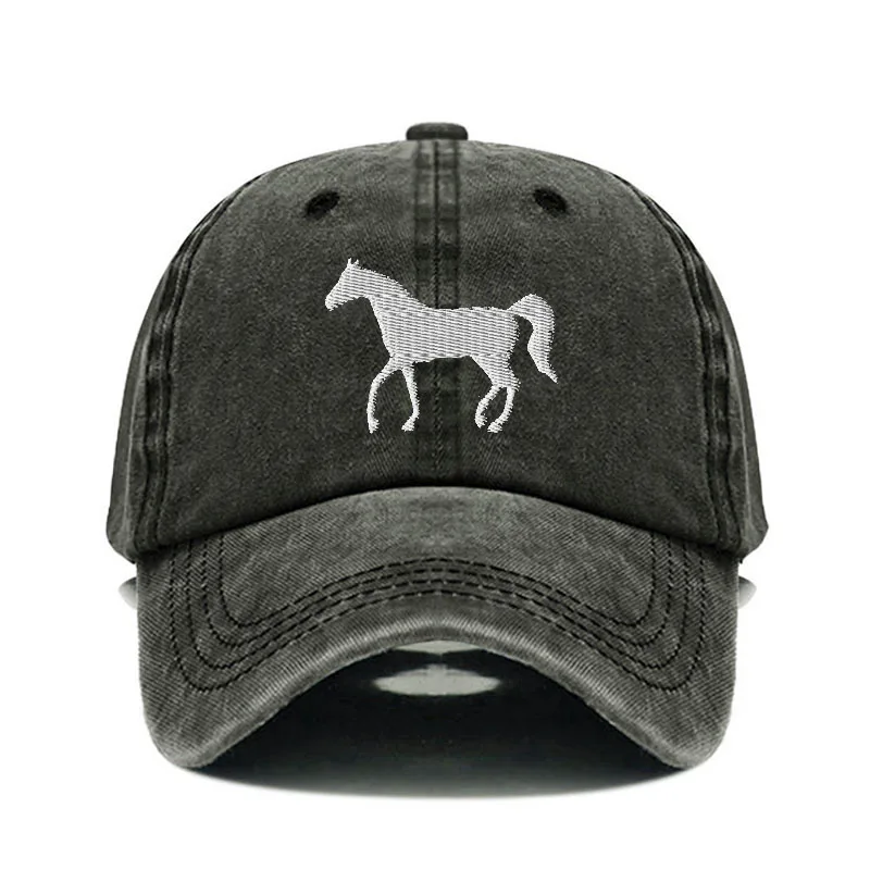 Naujas Vintage Plauti Medvilnės arklių Siuvinėjimo Beisbolo Kepurė Vyrams, Moterims, Tėtis Skrybėlę golfo kepurės Snapback Cap Dropshipping
