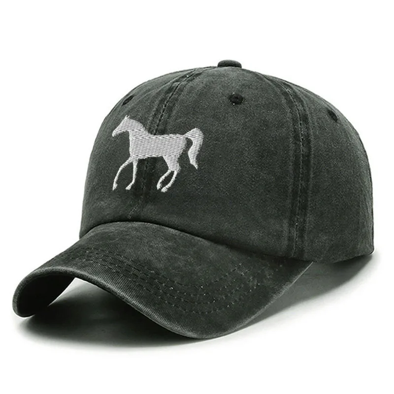 Naujas Vintage Plauti Medvilnės arklių Siuvinėjimo Beisbolo Kepurė Vyrams, Moterims, Tėtis Skrybėlę golfo kepurės Snapback Cap Dropshipping