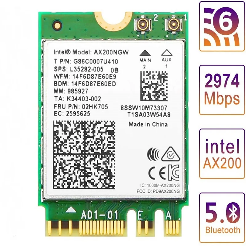 Nauji Intel AX200 Belaidžio AC 2974Mbps Dual 2.4 G / 5G WiFi 6 Modulis M. 2 5.0 
