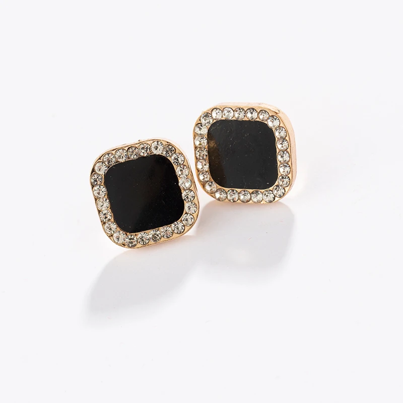 Naujų mažų šviežių paprasta juoda temperamentas auskarai geometrinis kristalų ponios auskarai, papuošalai, aksesuarai, didmeninė
