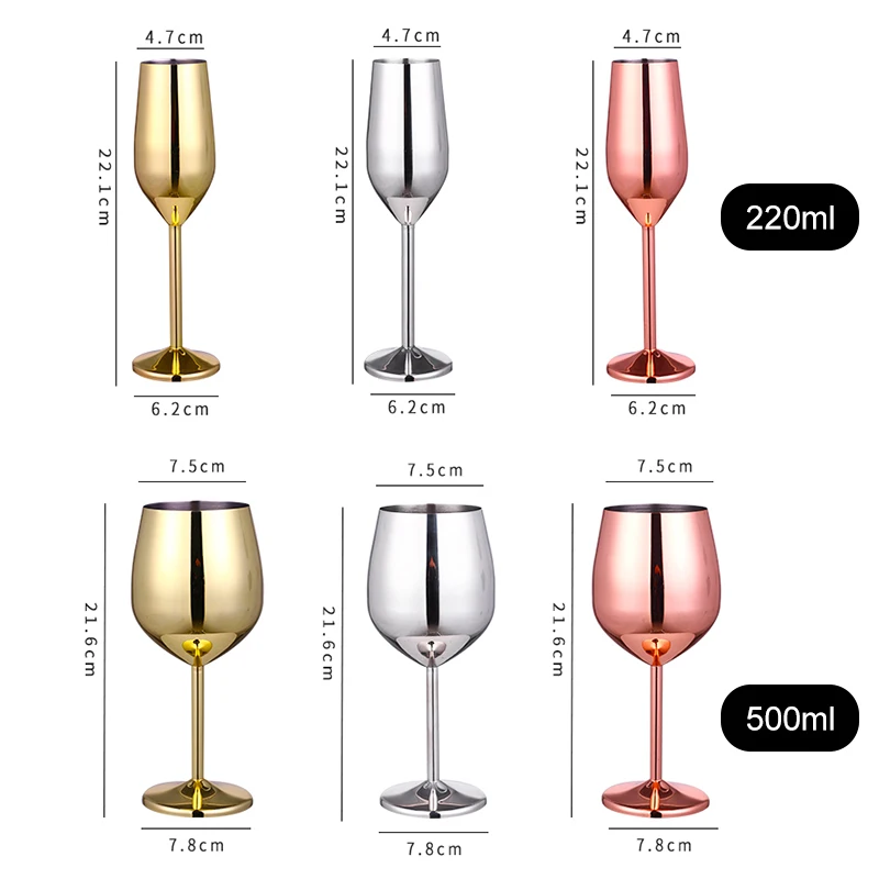 Nerūdijančio Plieno Šampano Taurė Vyno Stiklo Kokteilių Stiklinių Metalo Vyno Stiklo Baras, Restoranas Goblet DC156