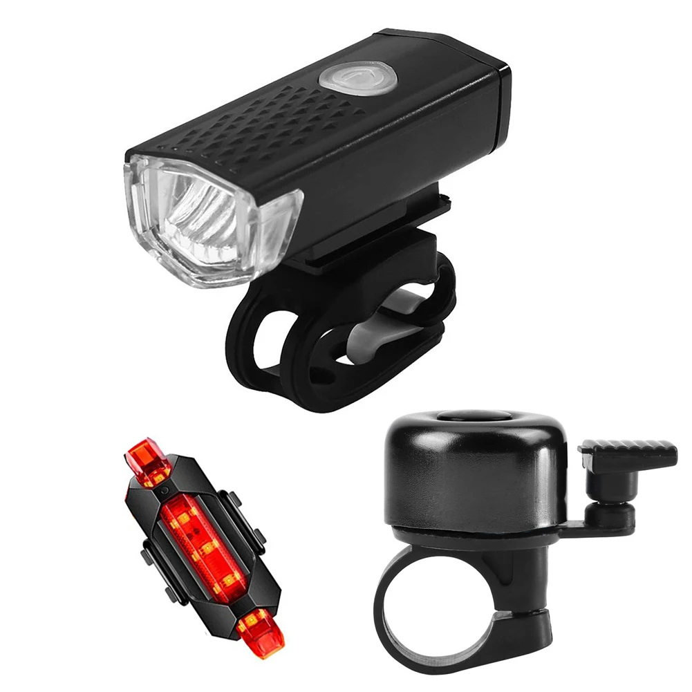 Nešiojamų Šviesos Kalnų Dviračių Žibintai XPE LED Dviračio Priekinis Galinis Žibintas Bell Nustatyti MTB Dviračiu Naktį Saugos lemputė, priekinis Žibintas