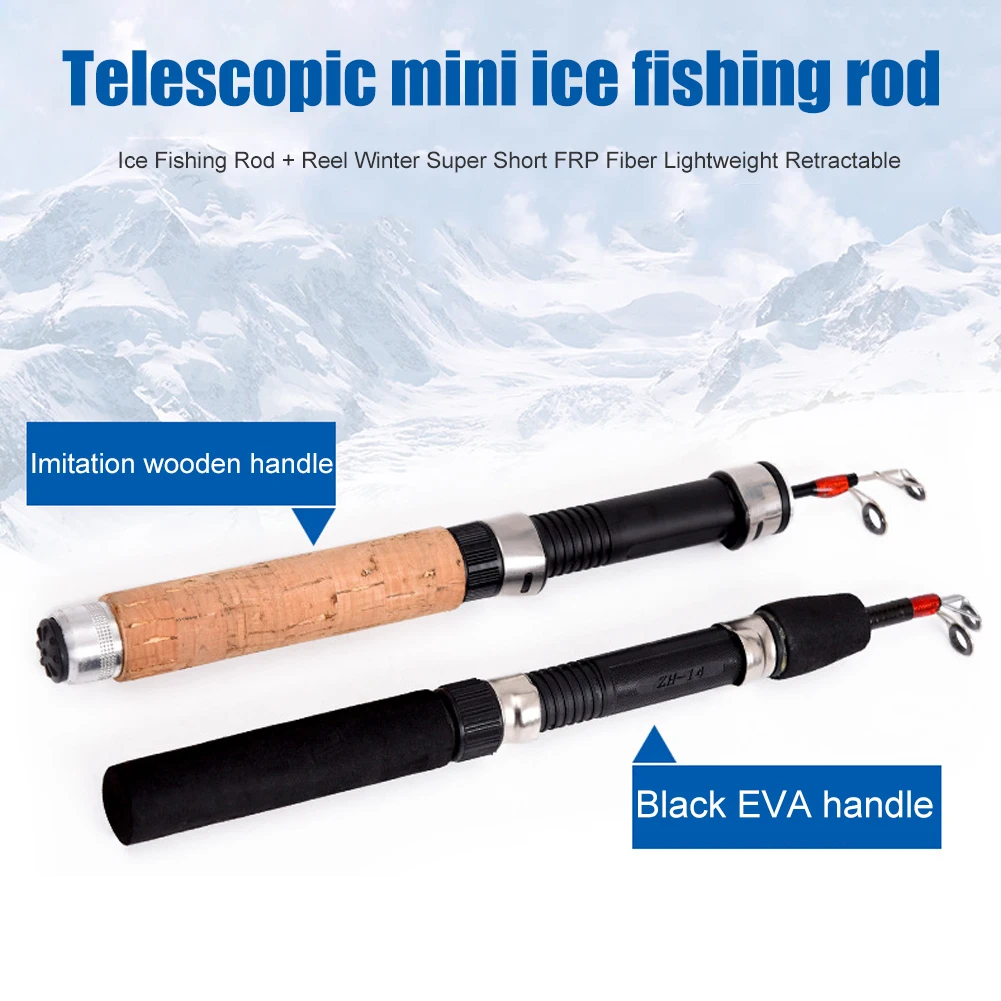 Nešiojamų Žuvų Trackle Priedai FRP Pluošto Ledo meškere Žiemos Trumpas Teleskopinis Polių Gėlųjų vandenų Žvejybos Reikmenys