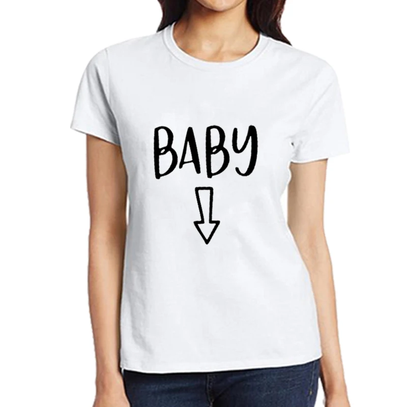 Nėštumo Skelbimas Kūdikių Alaus Pilvo Meilužis Moterys T-shirt Mama Mama Atitikimo Pora Viršų Tee Moterų Mielas Juokingas Topai Marškinėliai Tees
