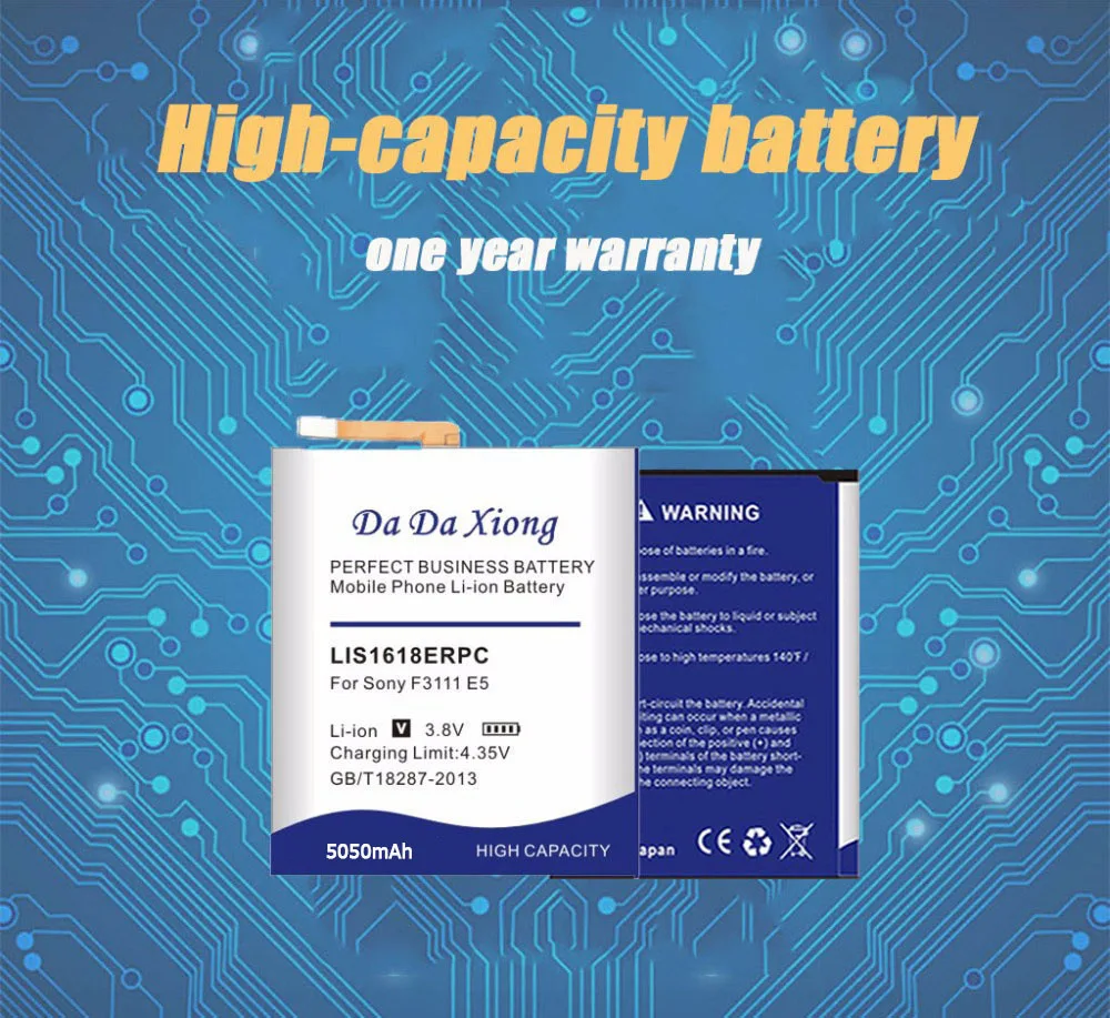 Originalus Da Da Xiong 5050mAh LIS1618ERPC Baterija Sony Xperia XA (F3111) E5 F3116 F3115 F3311 F3313 F3112 Mobilųjį Telefoną, Baterijos