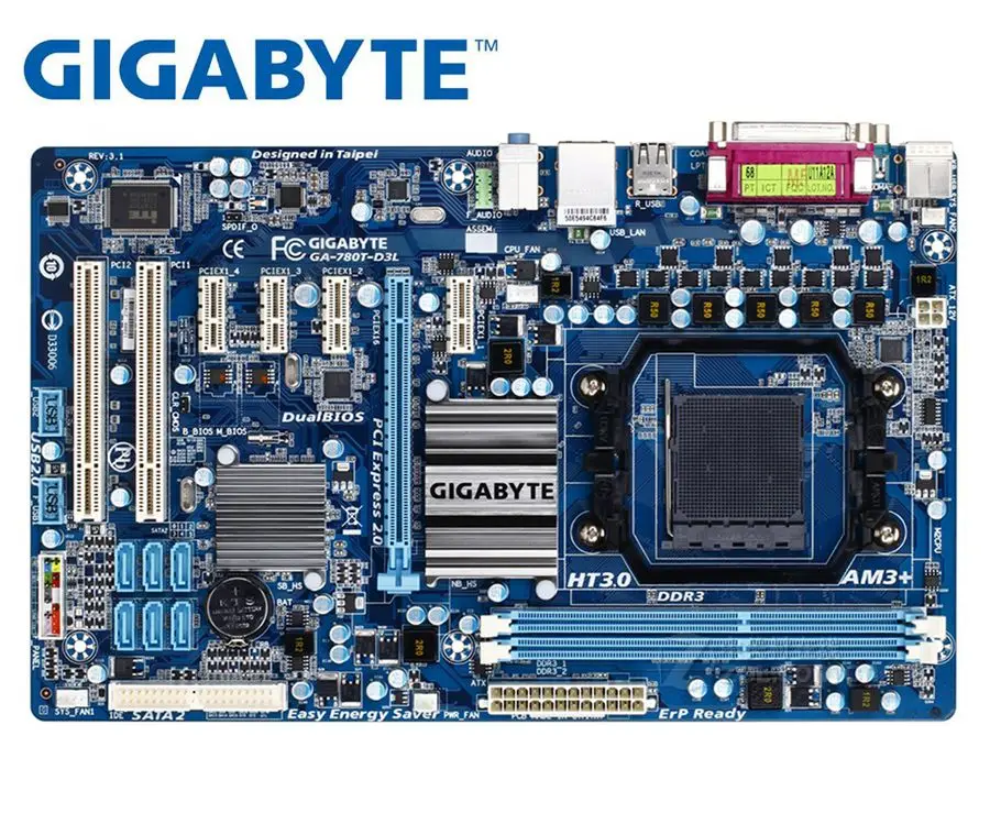 Originalus plokštės Gigabyte GA-780T-D3L DDR3 Socket AM3+ 780T-D3L lentos 16GB 760G Darbalaukio pagrindinėse plokštėse