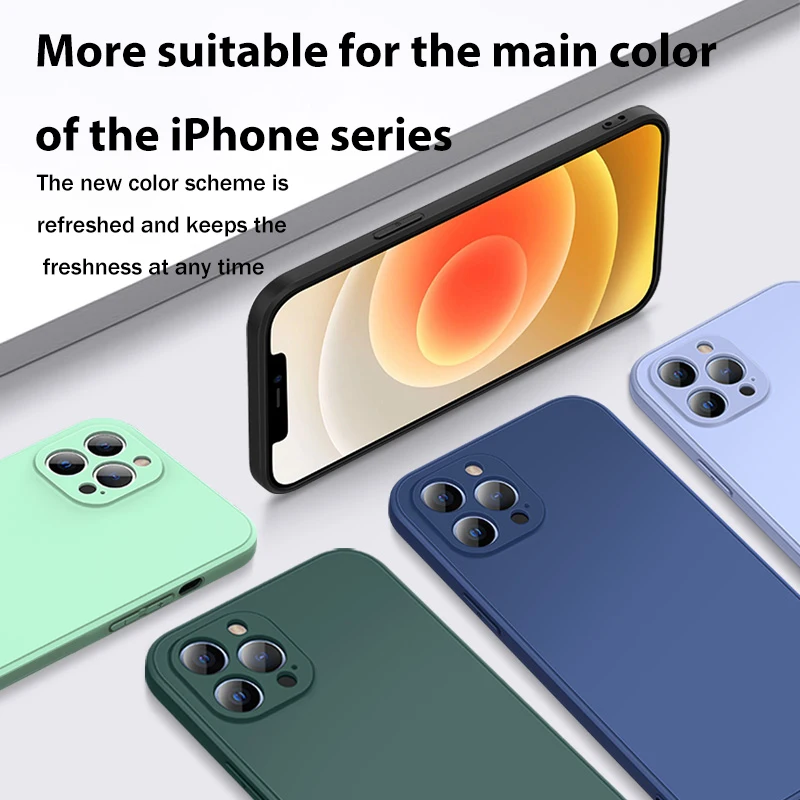 Originalus Skystis Minkštas Silikoninis Telefono dėklas Skirtas iPhone 12 Mini Pro 11 Max X XS MAX XR 7 8 6 6S PLUS SE 2020 atsparus smūgiams Galinį Dangtelį