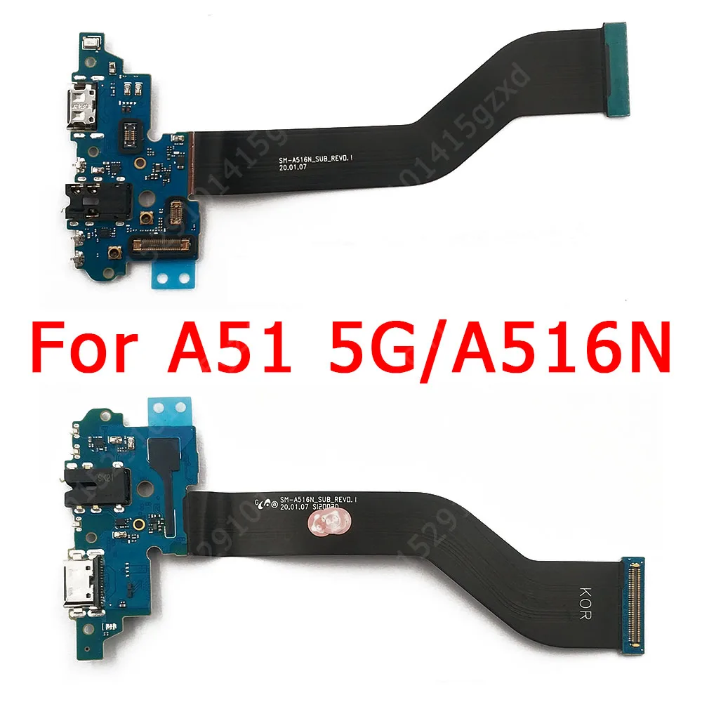Originalus USB Mokestis Valdybos Samsung Galaxy A51 5G A516N Įkrovimo lizdas PCB Doko Jungtis, Flex Kabelis Pakeitimo Atsarginės Dalys