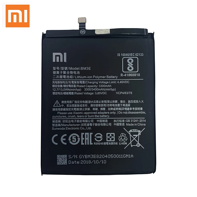 Originalus Xiao Mi Telefono Baterija BM3E Už Xiaomi Xiaomi8 Mi 8 Mi8 M8 Nekilnojamojo 3400mAh Aukštos Kokybės Batterie Bateria + Nemokamas Įrankiai