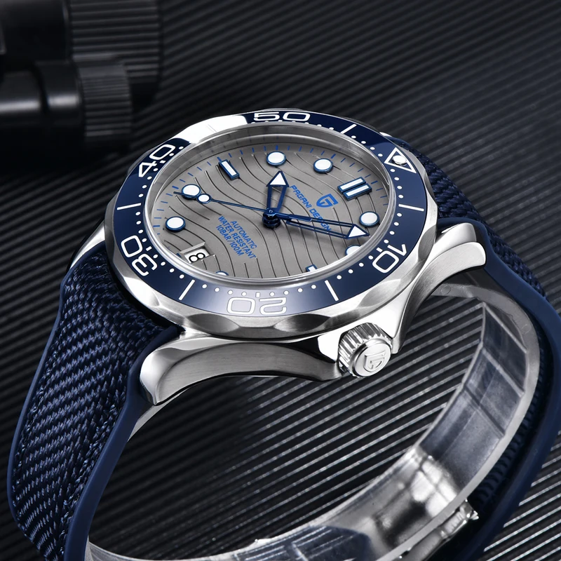 PAGANI DIZAINO 007 Mėlyna Automatinis laikrodis Vyrams, Keraminiai Rėmelio Viršuje Prekės Prabanga Mechaninė Vyrų Laikrodžiai Safyro Stiklas Nerūdijančio Plieno