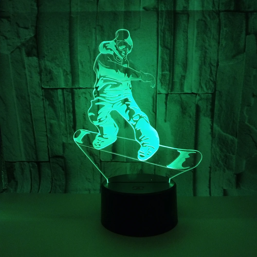 Paveikslas Sniego Čiuožimo 3D Stalas Naktį Šviesos Coloful Gradientas LED Stalo Lempa Palieskite Mygtuką Lentelė Lampara Vaiko Gimtadienio Dovana