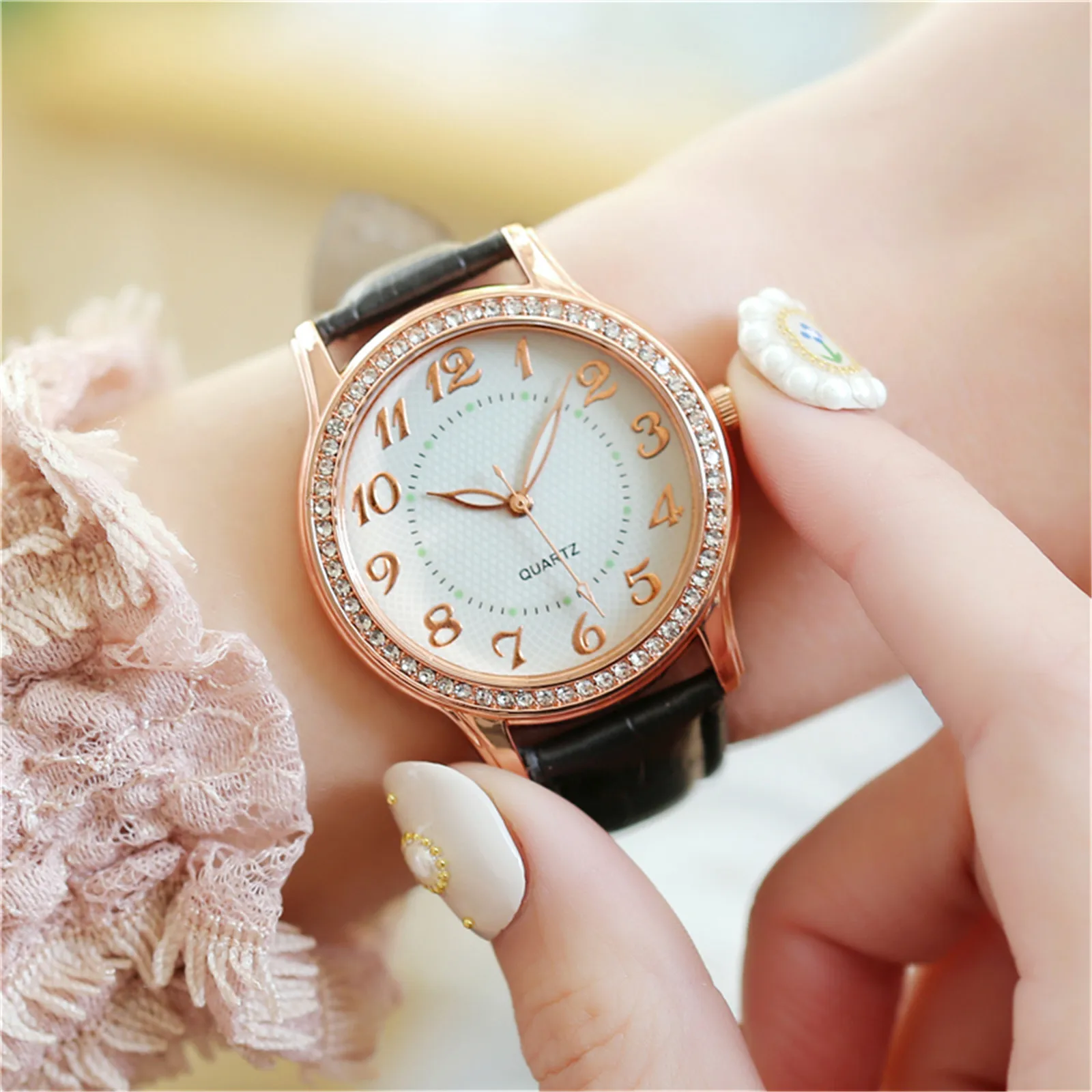 Ponios Diamond Prabanga Kvarciniai Laikrodžiai Mados Automatinė Vyrų Žiūrėti Energijos Atsargas, Laikrodžiai Moterims, Madingų Laikrodžių Relojes #S3