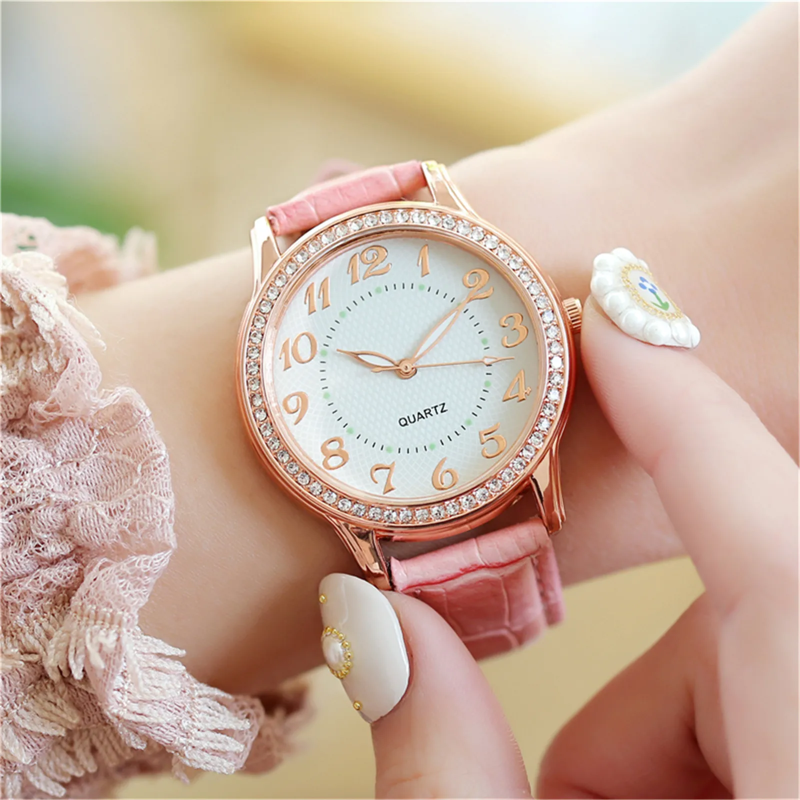 Ponios Diamond Prabanga Kvarciniai Laikrodžiai Mados Automatinė Vyrų Žiūrėti Energijos Atsargas, Laikrodžiai Moterims, Madingų Laikrodžių Relojes #S3