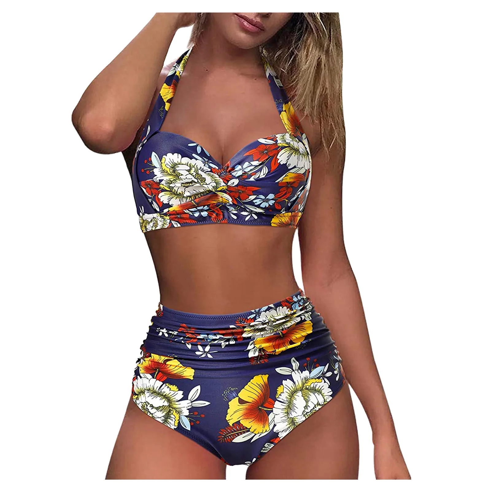 Ponios mados bikini 2021 mujer seksualus modelis spausdinti padalinta bikini maudymosi kostiumėlį, seksualus aukštos krūties kontrastas gradientas padalinta bikini F4*