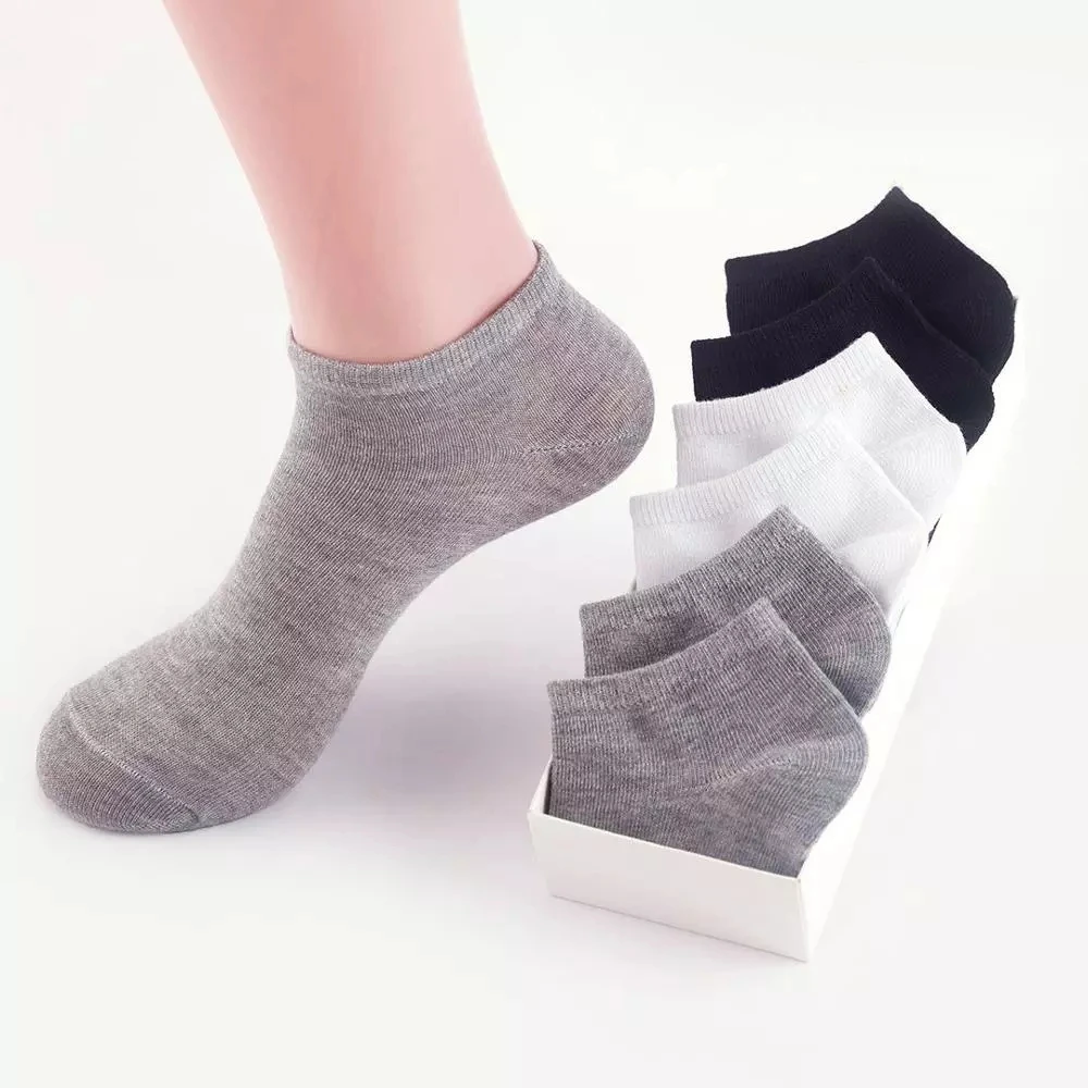 Ponios trumpas, lengvas, sporto kojinės, kvėpuojantis drobinio pynimo kojines, patogus medvilnės, juoda ir balta, 10 porų / 5 porų per