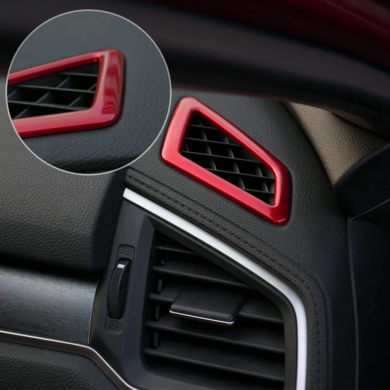 Prietaisų skydelio Oro Angos Vėjo Lizdo Dangtelį Apdaila Lipdukas 10 Gen Honda Civic 2016-2020 - Raudona