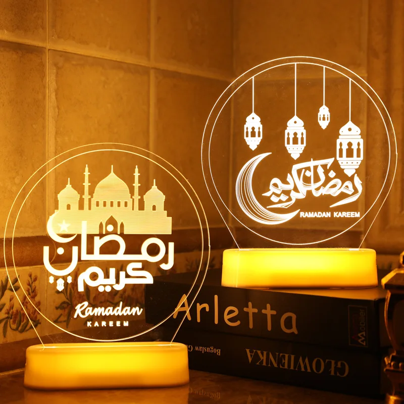 Ramadanas Apdailos Eid Mubarakas Dekoro Mėnulis Naktį Šviesos Ramadanas Kareem Dovanos Islamo Musulmonų Šalis Dekoro Pagalba Mubarakas Apdailos 2021.