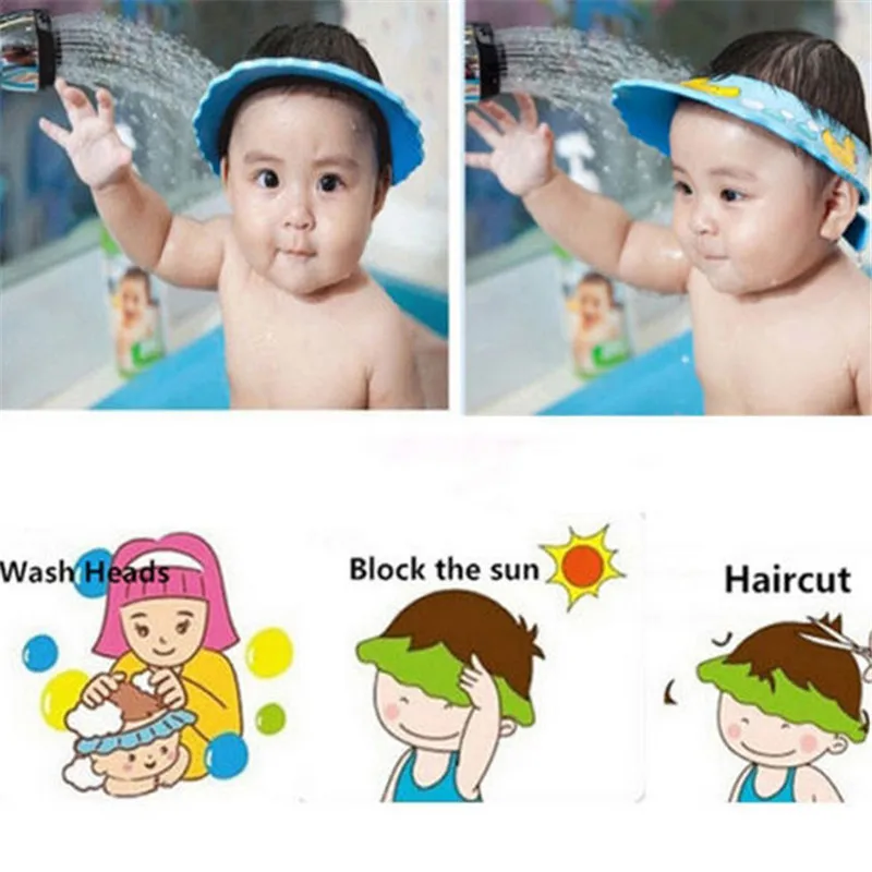 Reguliuojamas Baby Shower Skrybėlę Bamblys Vaikų Šampūnas Maudymosi Dušo Kepuraitė Plauti Plaukų Shield Tiesiogiai Kepurės Snapeliu Kūdikių Priežiūros