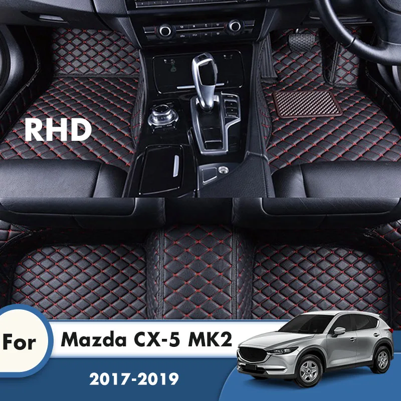 RHD Kilimai Mazda CX-5 cx5 MK2 2019 m. 2017 m. 2018 m. Dirbtinė Oda Automobilių Kilimėliai Pėdų Pagalvėlės Custom Automobilių Aksesuarų, Interjero