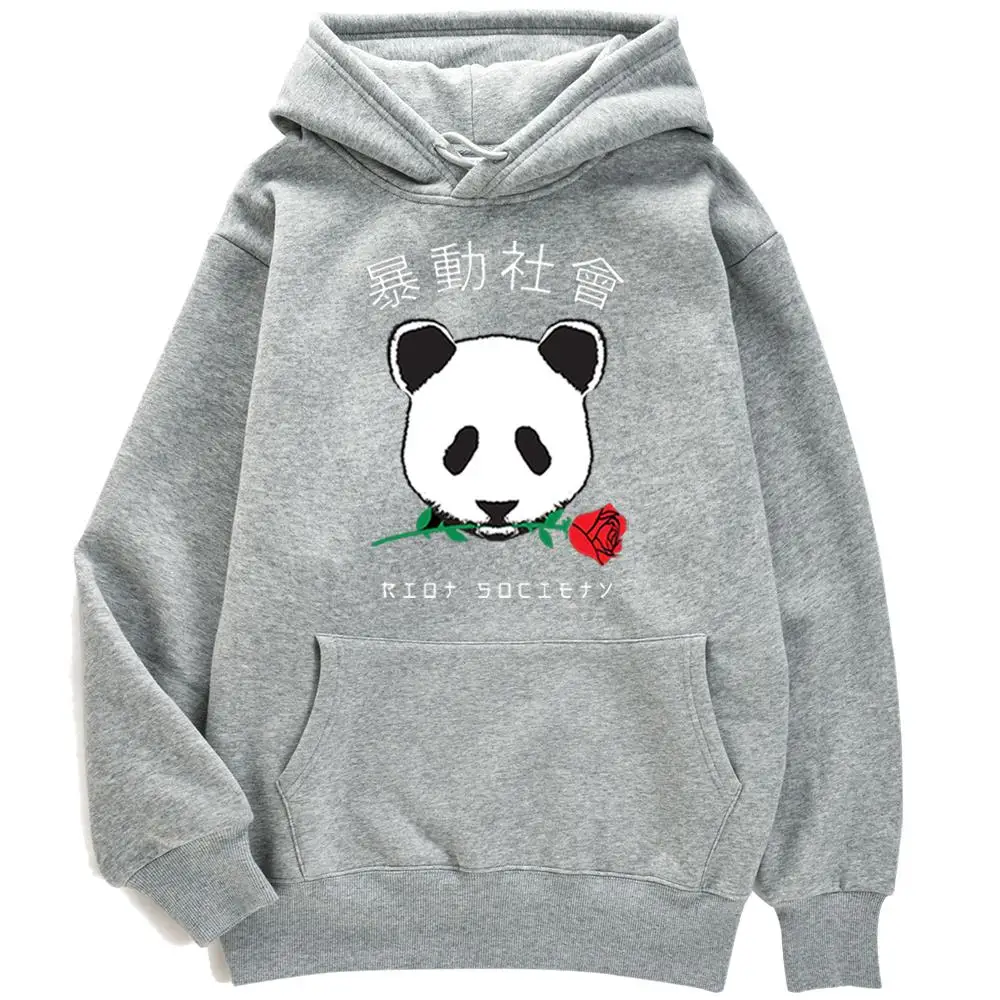 Rose Panda Japonų Komiksų Spaudinių Hoodie Vyrų Odos Draugiškas Streetwear Hip-Hop Kūrybos Bliuzono Harajuku Negabaritinių Gobtuvu Vyrams