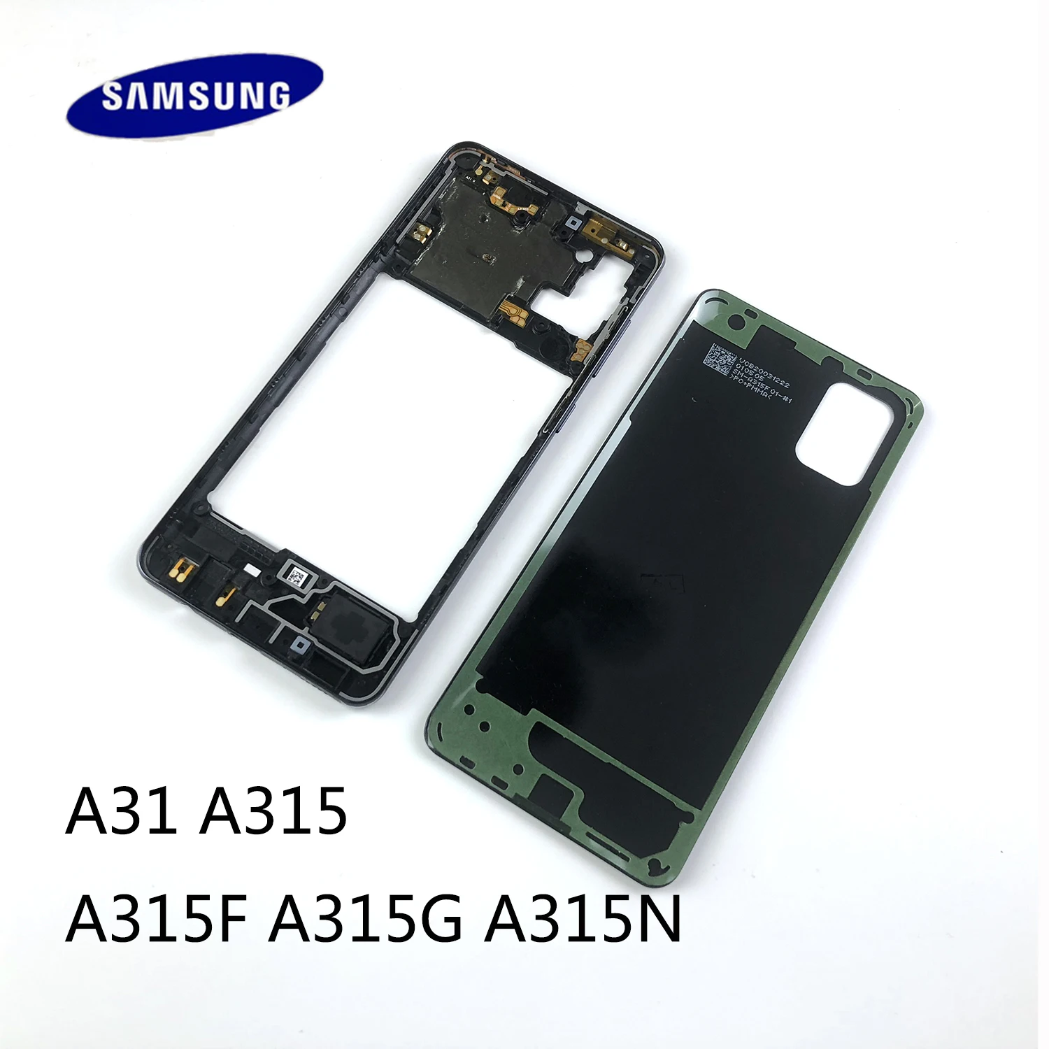 Samsung Galaxy A31 A315 A315F A315G A315N Būsto Vidurį Rėmo Dangtis + Baterijos Atveju galinis Dangtelis Galinių Durų Remontas, Dalys