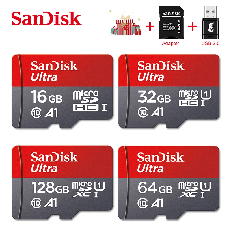 SanDisk A1 Atminties Kortele 128 GB 64GB 32GB 16GB 98MB/S 16 32 64 128 Micro sd kortelės Class10 UHS-1 