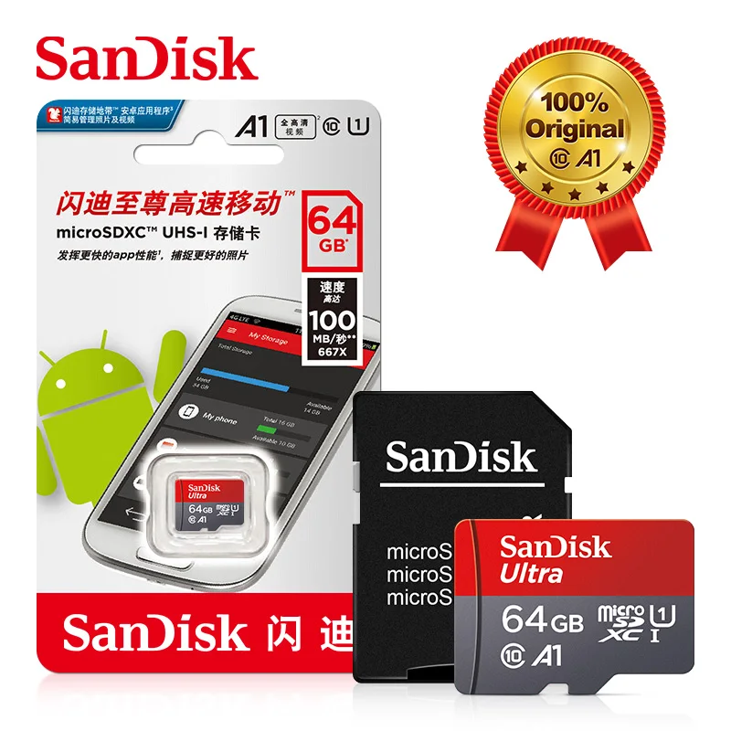 SanDisk Micro SD Kortelę 16gb 32gb Class10 TF Kortelę 64gb Originalus 128gb 256 gb Max 120Mb/s atminties kortelę išmanųjį telefoną ir planšetinį kompiuterį