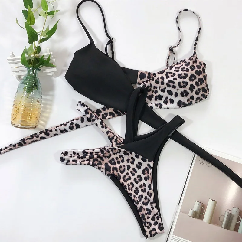 Seksuali Gyvatė, Leopardas Bikini Nustatyti 2020 M. Moterų Mados Kratinys Maudymosi Kostiumėlį Brazilijos Spausdinimo Maudymosi Kostiumėliai, Vasarinės 2 Vnt Maudymosi Kostiumas
