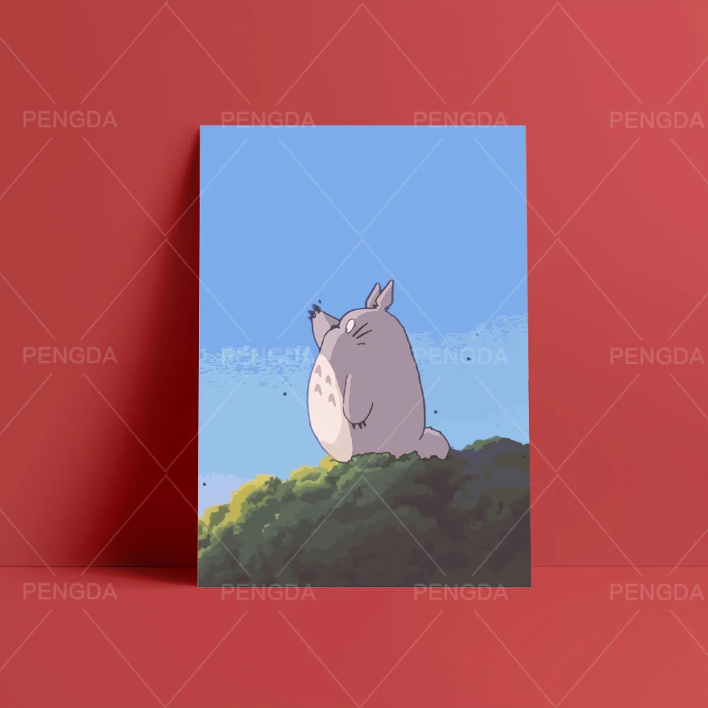 Sienos Menas Namų Dekoro Mano Kaimynas Totoro Drobė Spausdinti Japonų Animacinį Filmą, Tapyba, Modernus Plakatas Kambarį Modulinės Nuotraukas