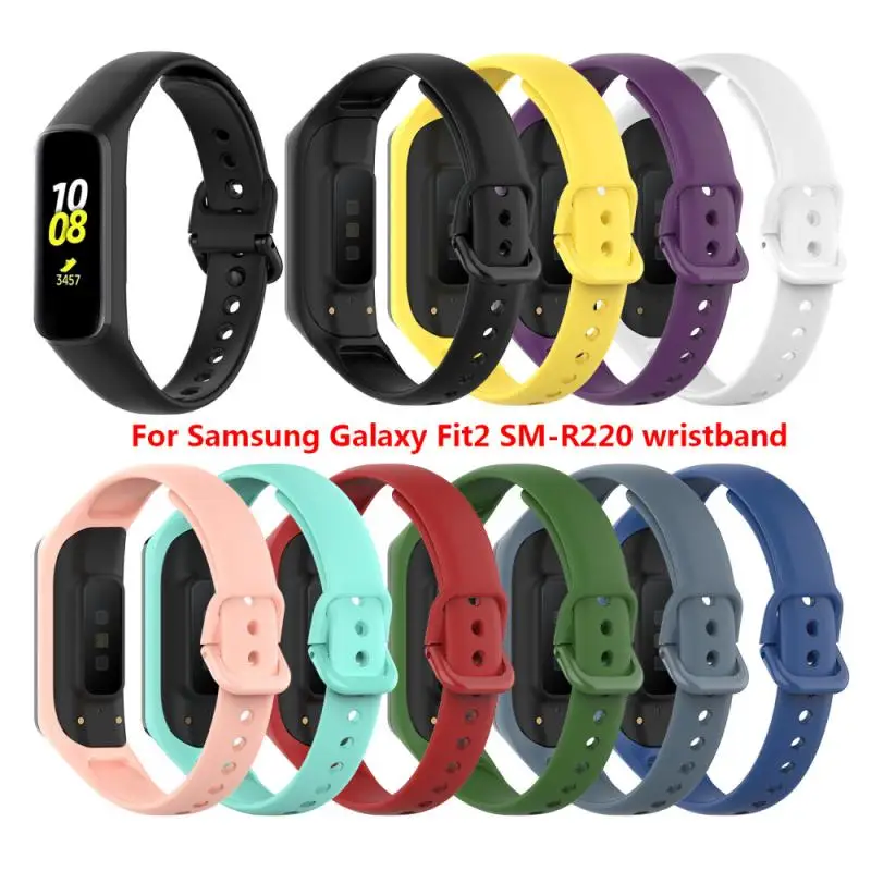 Silikono TPU Žiūrėti Dirželis Samsung Galaxy Fit2 SM-R220 Apyrankė Pakeitimo Sporto Apyrankę Watchband Nešiojami Prietaisai