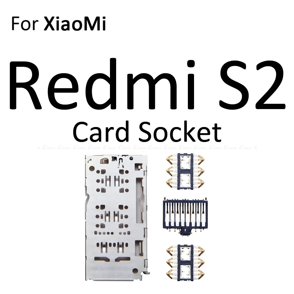 Sim Kortelės Dėklas Lizdo Laikiklį Lizdas Micro SD Konteinerių Skaitytuvo Adapteris Jungtis, Skirta XiaoMi Redmi S2 7A 6A