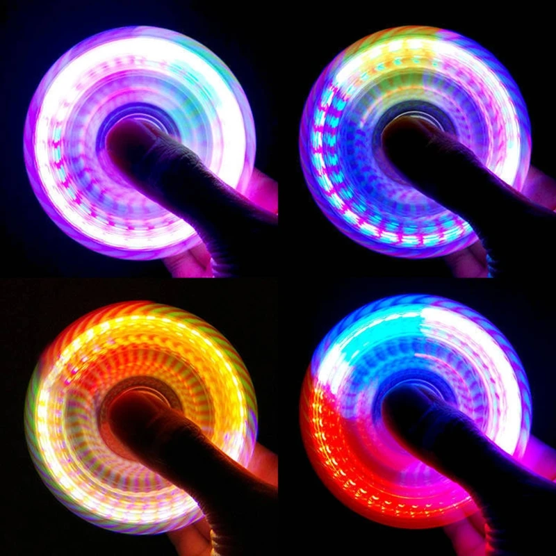 Skaidrus LED Šviesos Fidget Suktuko Ranką į Viršų Spinner EDC Spiner Vaikams Suaugusiųjų Žaislas