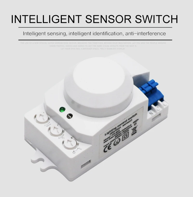 Smart Switch Mikrobangų Judesio Jutiklis Jungiklis 5.8 GHz Radaro Jutiklis Jungiklis 360 Radaro Rotion Namo Kūno Jutiklis, Šviesos Jutiklis