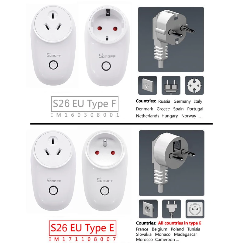 Sonoff S26 WiFi Smart Plug Belaidžio Smart Lizdas Smart Home Įjunkite suderinamą su 