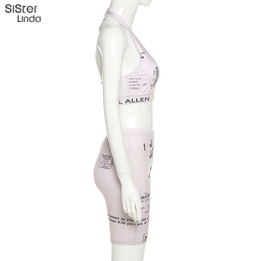 Stilingas 3D Spausdinimo Sportiškas Moterys ilgomis Rankovėmis Apynasrio Viršūnės Liemenėlė+Bike Šortai Veikliosios Dėvėti Pavasarį 2021 Drabužių Lady Neapibrėžta Komplektai