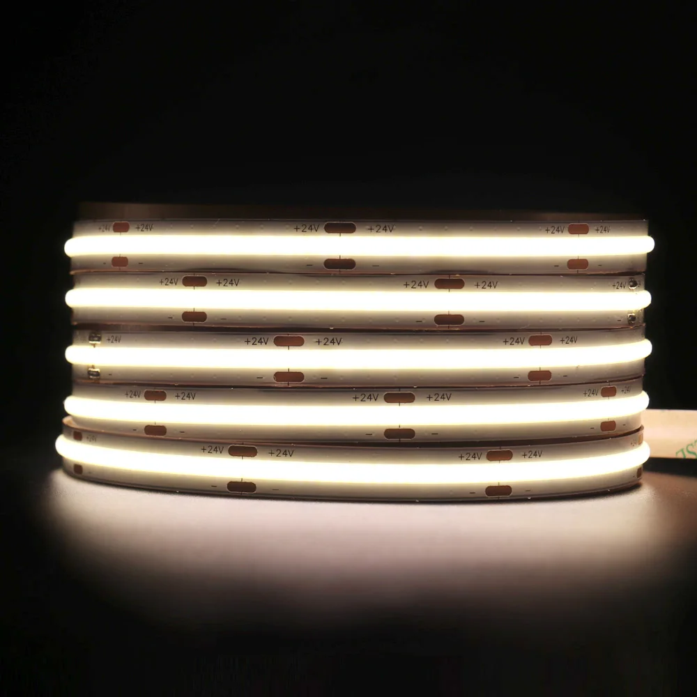 Super Šviesus 1900LM 10mm COB LED Šviesos Juostelės Juosta Kambarį Apdailos 480 LED Juostos Šviesos Sienos, Virtuvėje, Šiltai Balta 3000K 4000 K šviesos REGULIATORIUS