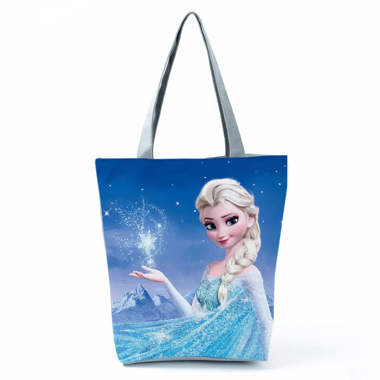 Sušaldyti Elsa Spausdinti Rankinėje Kelionės Moterų Didelės Talpos Daugkartinio Naudojimo Pirkinių Krepšys Mergina Meno Blue Beach Pečių Maišą Custom Modelis