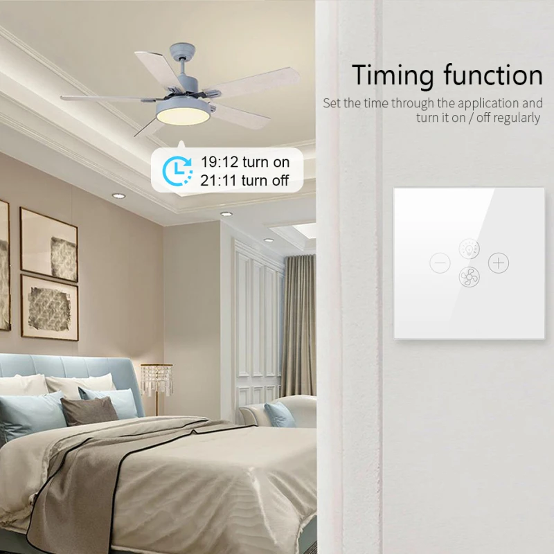 Tuya Wifi Ventiliatorius Šviesos Jungiklio, Smart Ventiliatorius Lempos Jungiklis su Įvairių Greitis Balsu Kontroliuojamos Alexa 